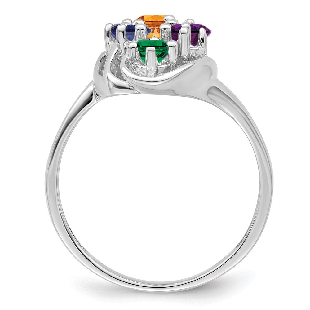 14k White Gold Family Jewelry Ring