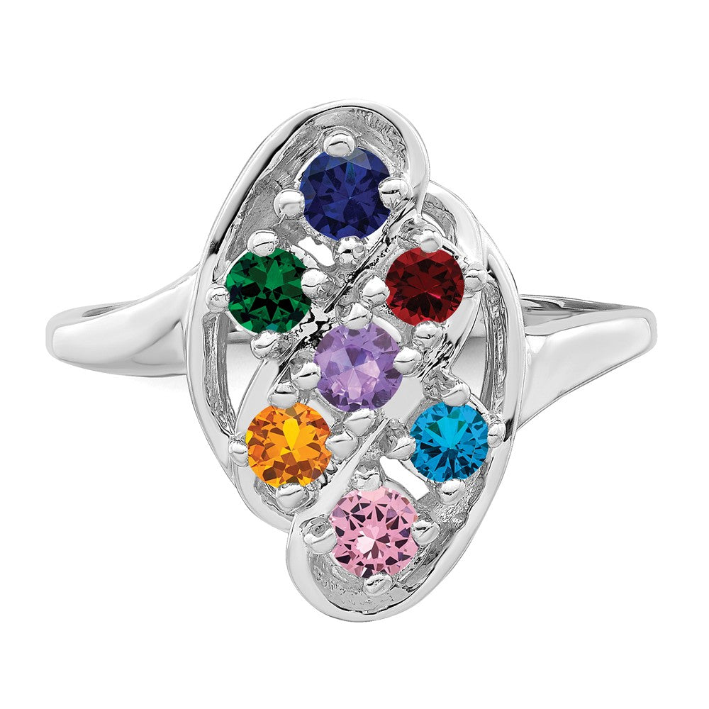 Sterling Silver Rhodium-plated Family Jewelry Mounting