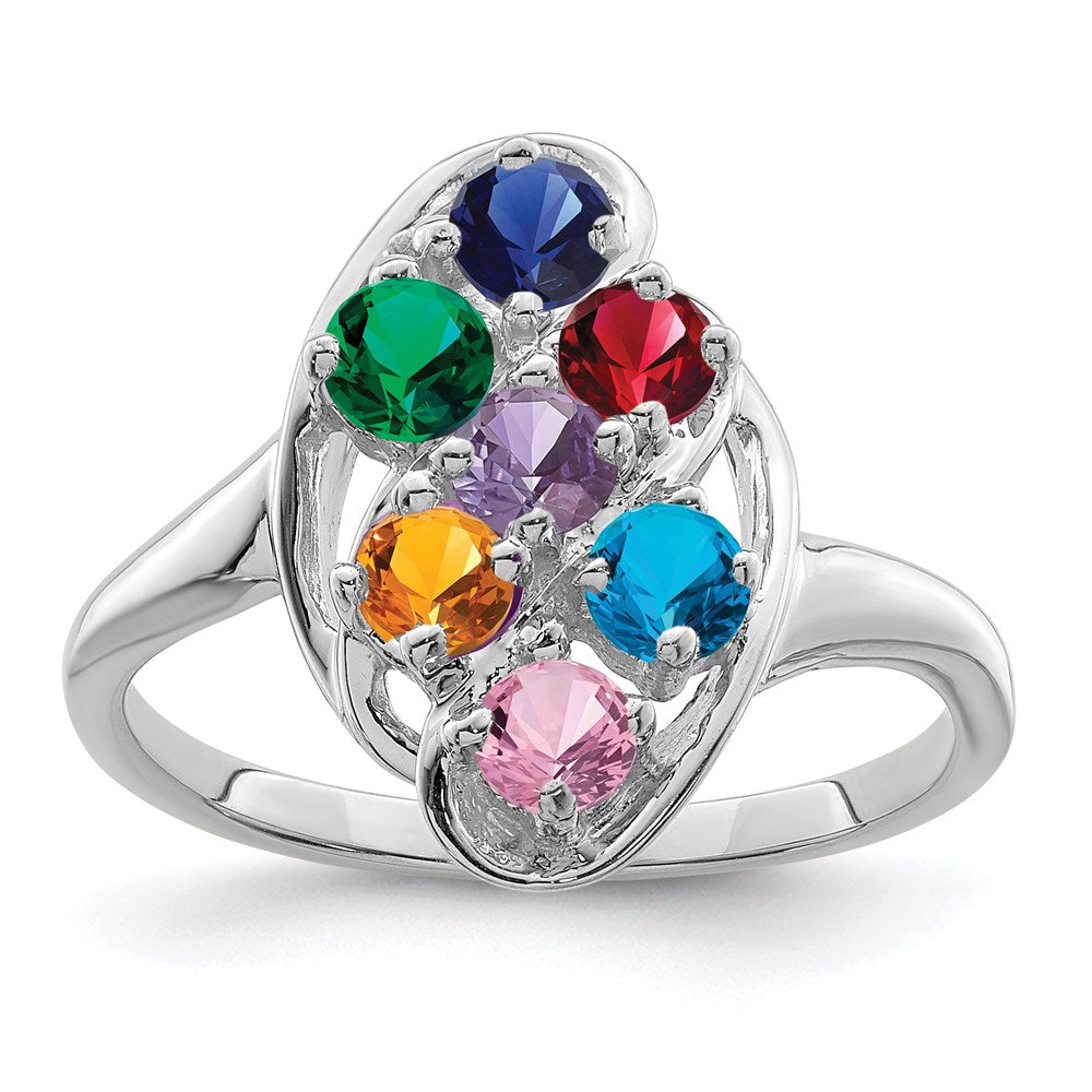14k White Gold Family Jewelry Ring