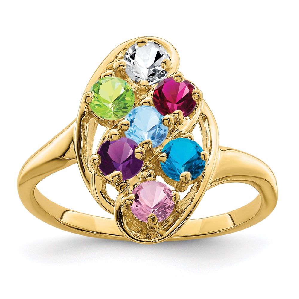 14k Synthetic Family Jewelry Ring