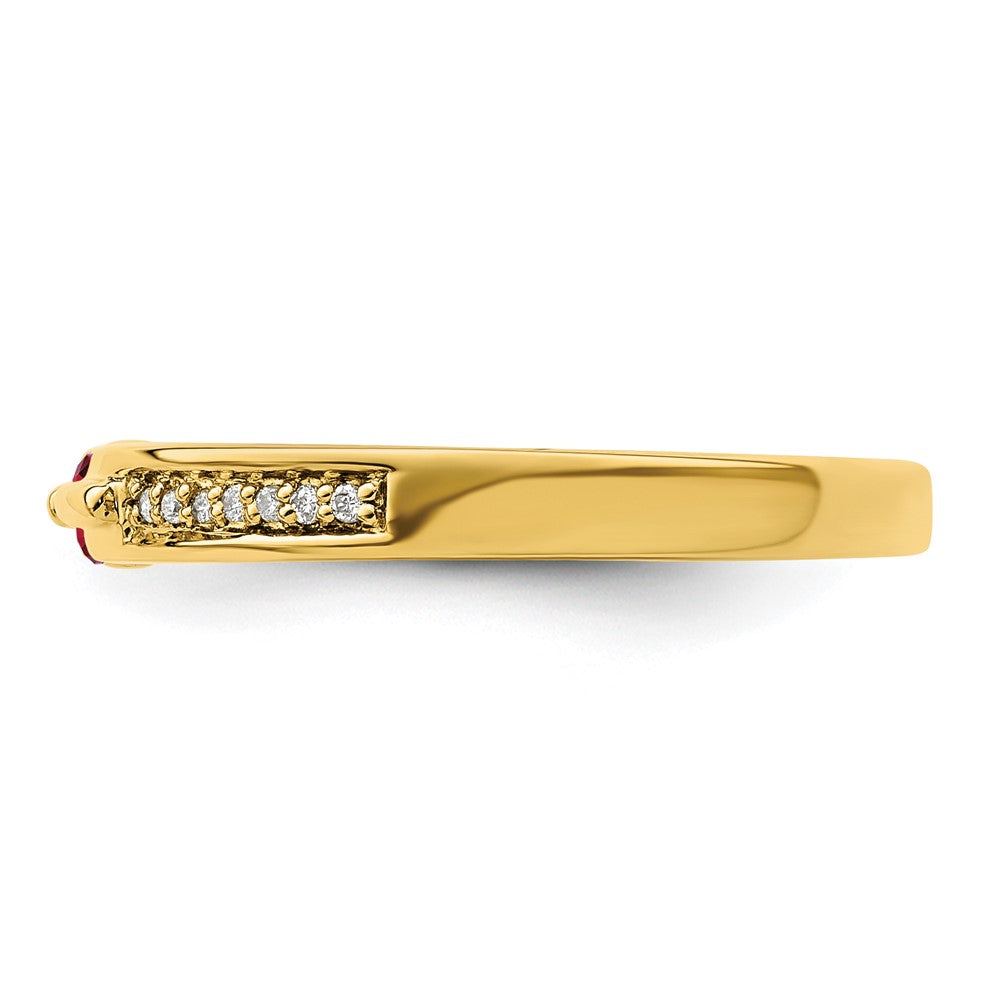 14K Family Jewelry Genuine Stone & Diamond Set Ring