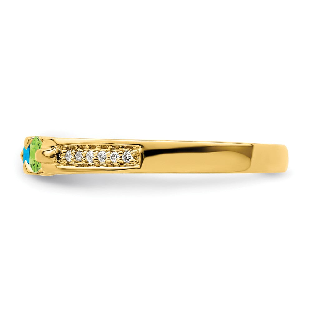 14K Family Jewelry Genuine Stone & Diamond Set Ring