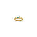 14K Family Jewelry Synthetic Stone & Diamond Set Ring