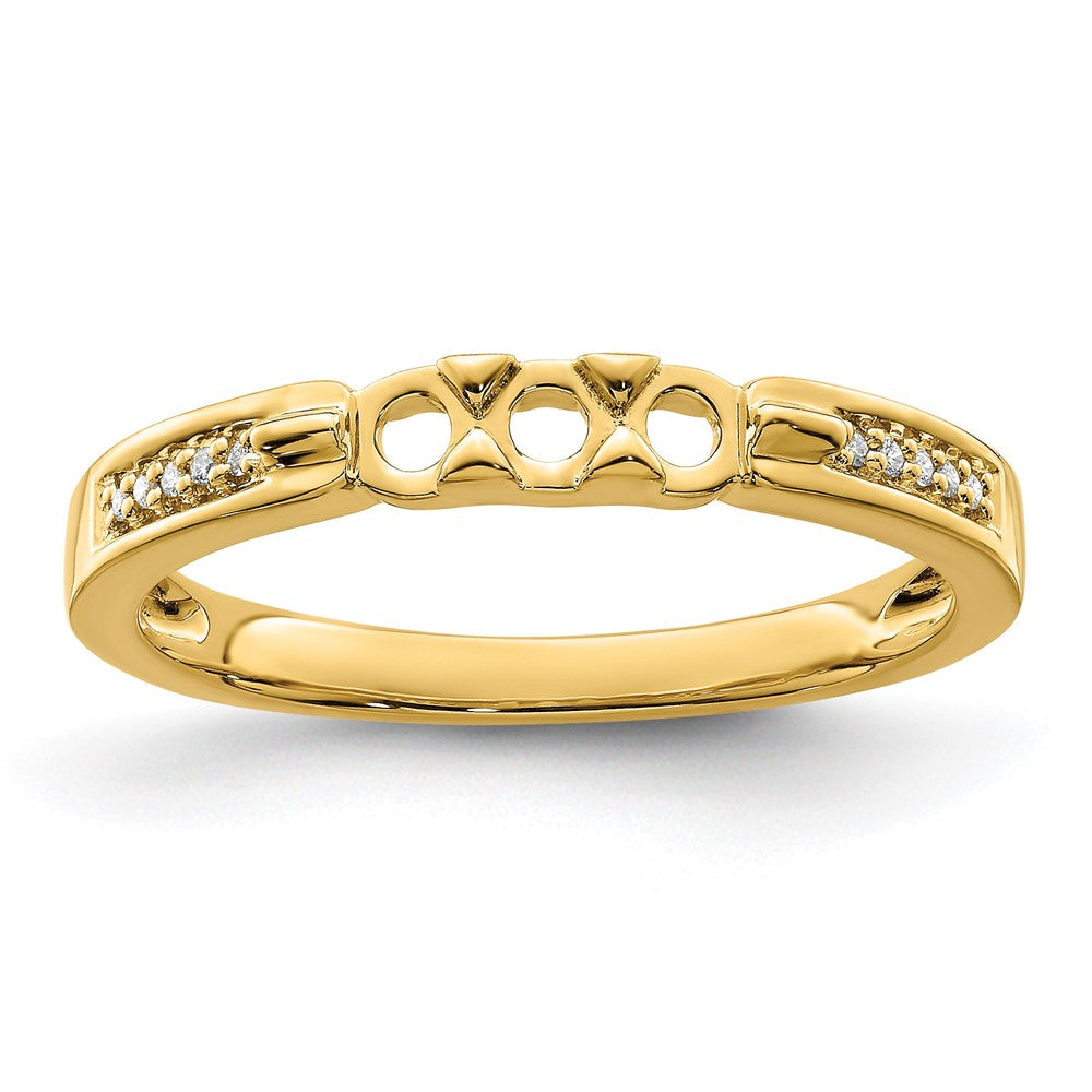 14K Family Jewelry Genuine Stone & Diamond Set Ring
