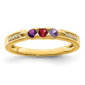 14K Family Jewelry Genuine Stone & Diamond Set Ring