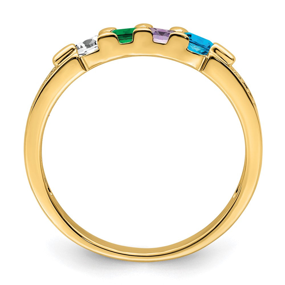 14K Family Jewelry Genuine Stone & Diamond Set Ring