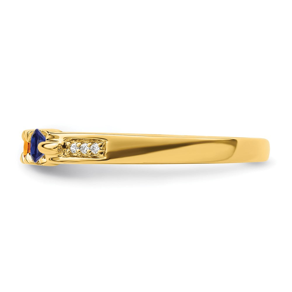 14K Family Jewelry Genuine Stone & Diamond Set Ring