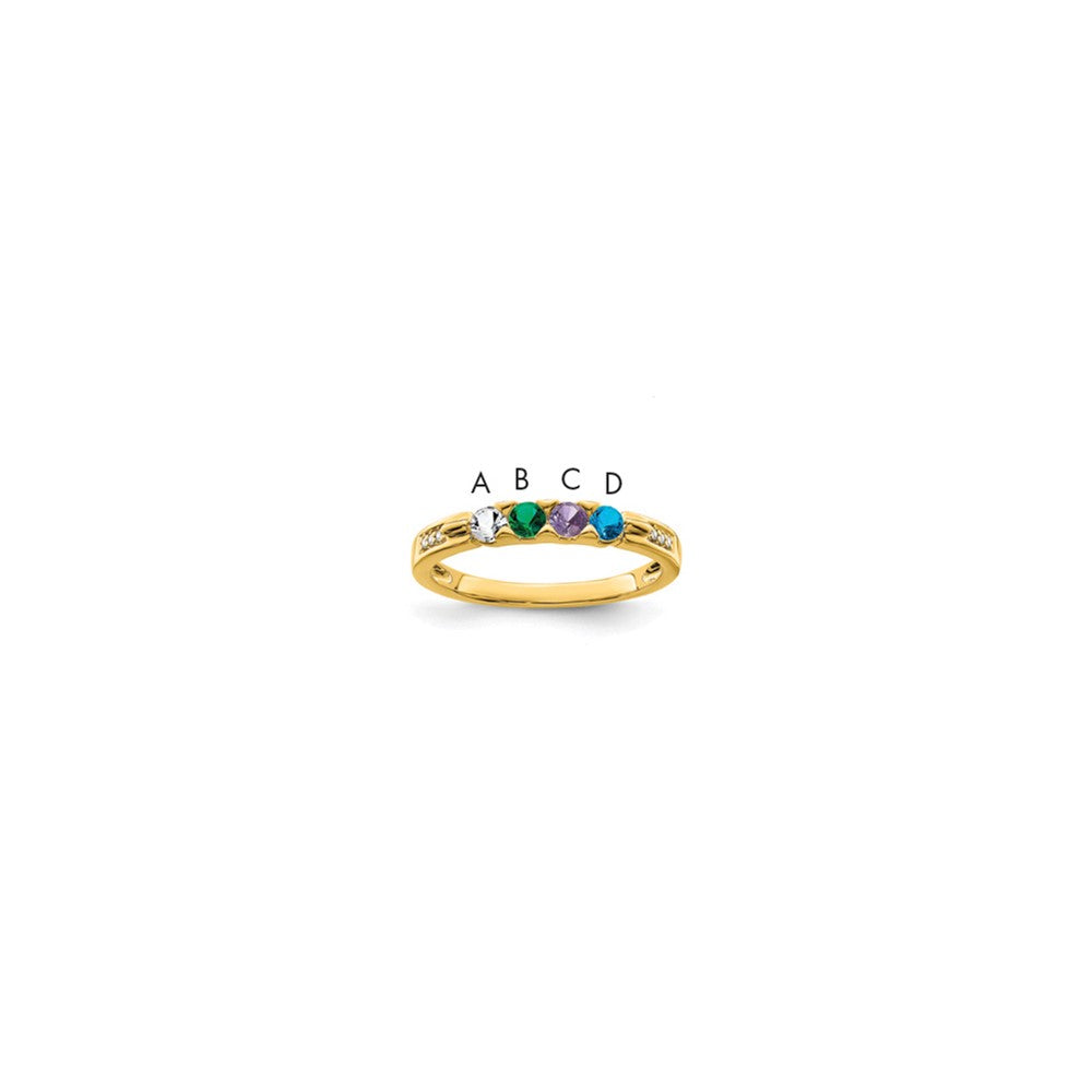 14K Family Jewelry Genuine Stone & Diamond Set Ring