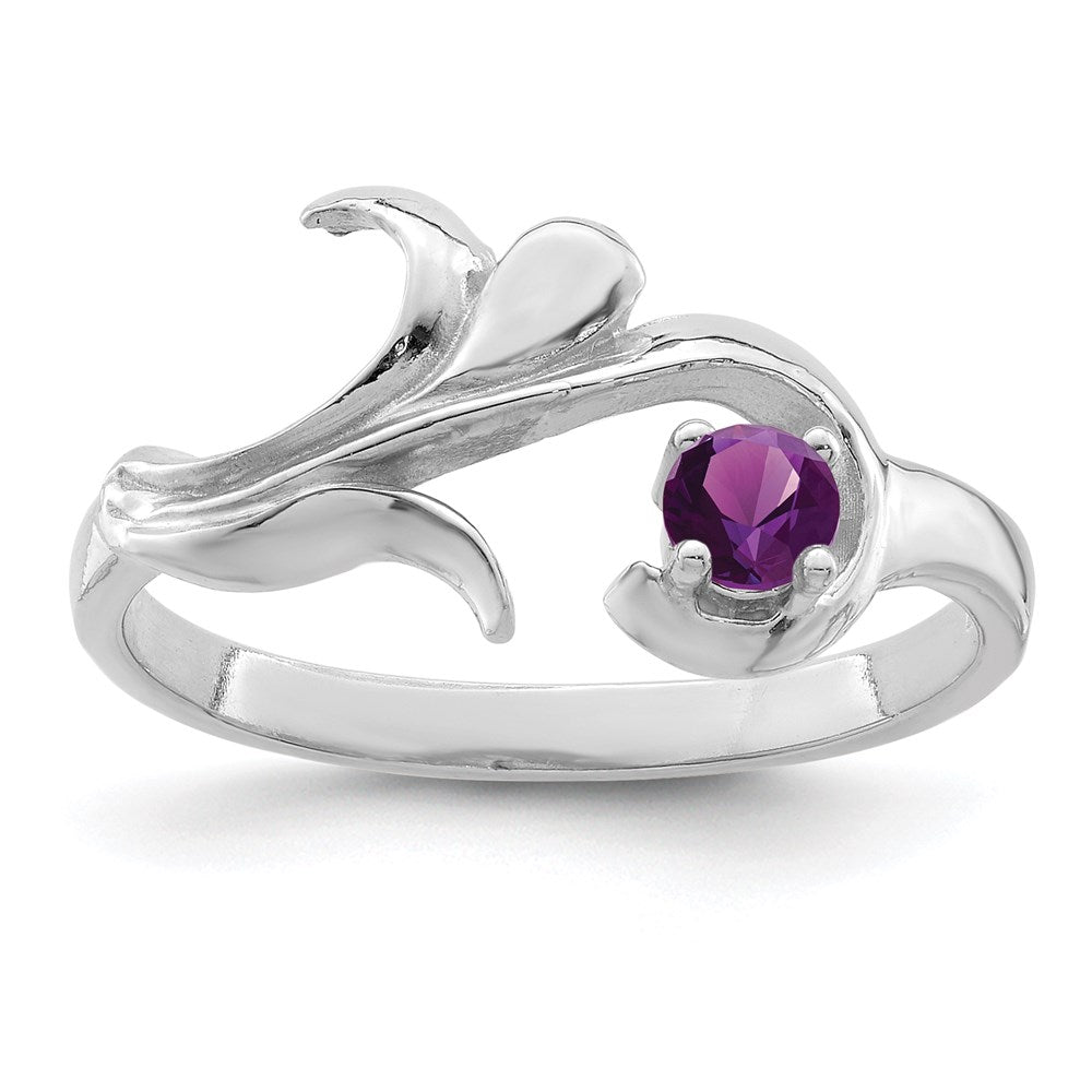 14k White Gold 3mm Synthetic Family Jewelry Ring
