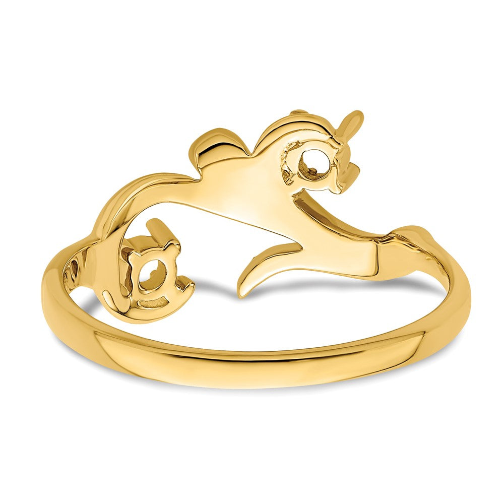 14k Polished 2-Stone Mothers Ring Mounting