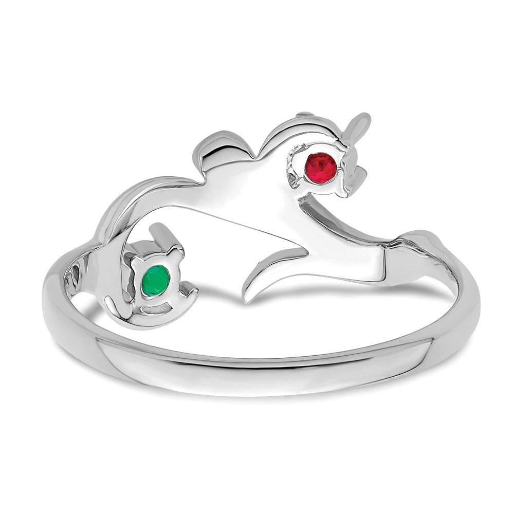 14k White Gold Polished 2-Stone Mothers Ring Mounting