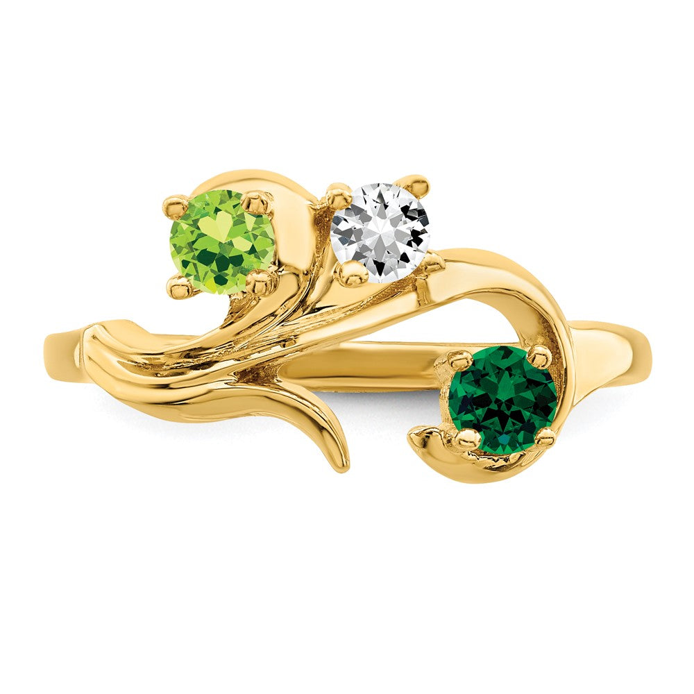 14k Synthetic Family Jewelry Ring