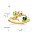 14k Genuine 3 Stone Mother's Ring