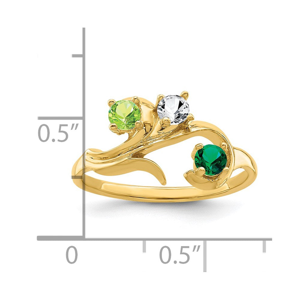14k Synthetic Family Jewelry Ring