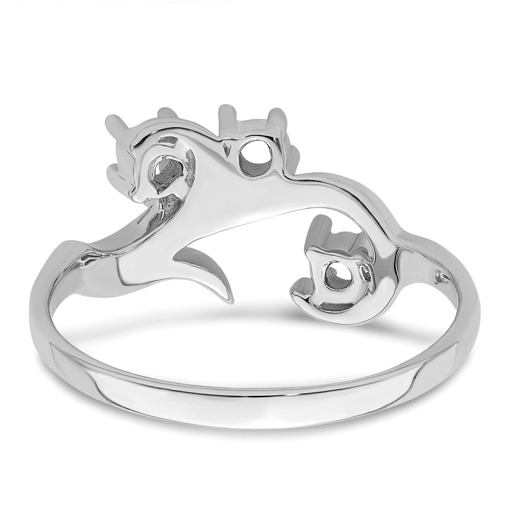 14k White Gold Synthetic Family Jewelry Ring
