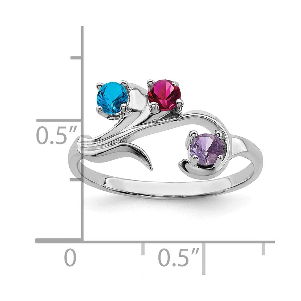 Sterling Silver Rhodium-plated Family Jewelry Mounting