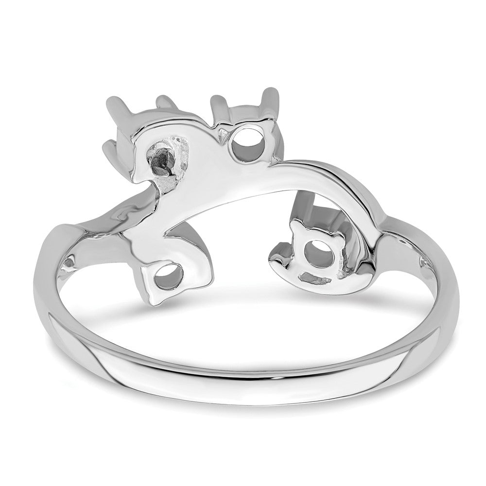 14k White Gold Synthetic Family Jewelry Ring