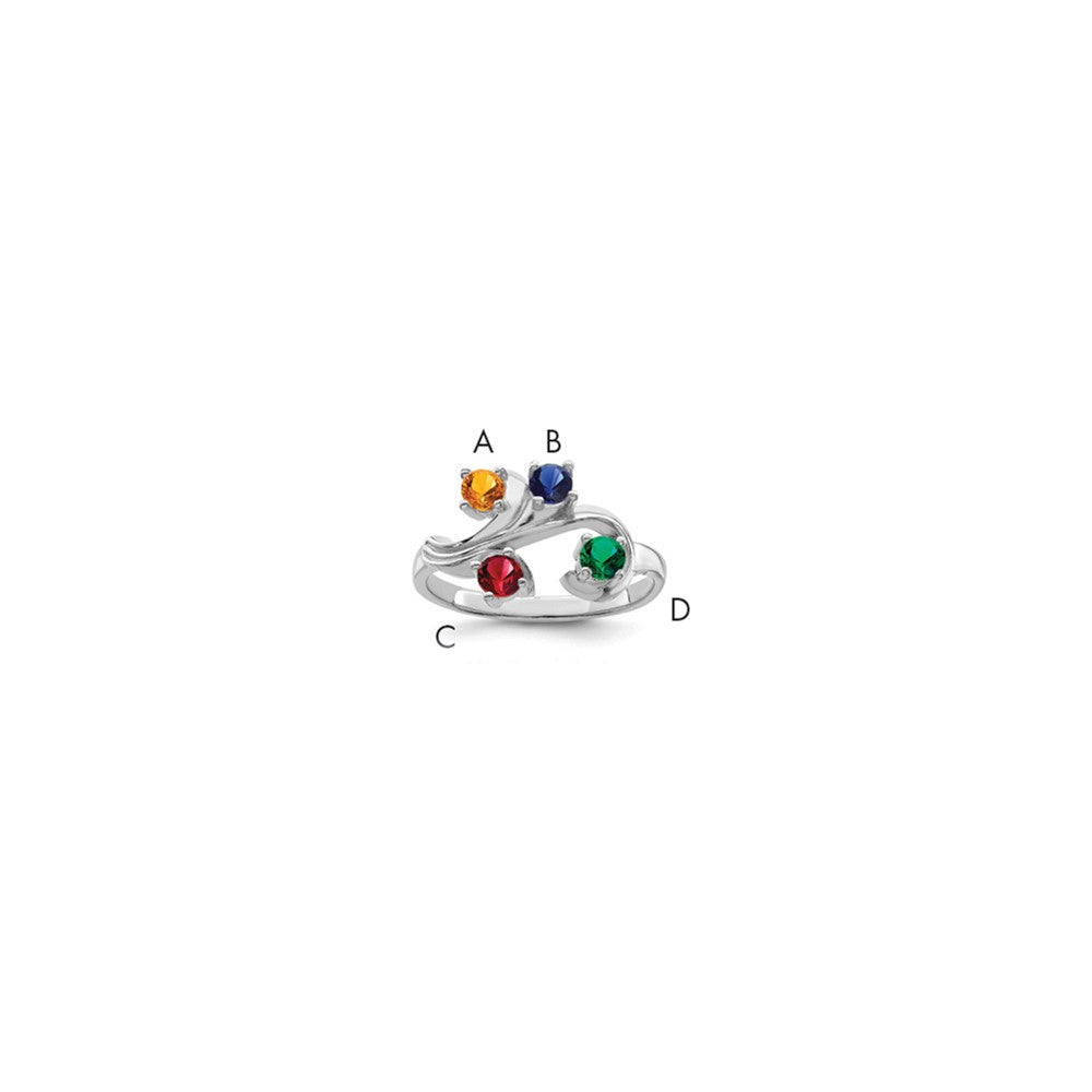 Sterling Silver Rhodium-plated Family Jewelry Mounting