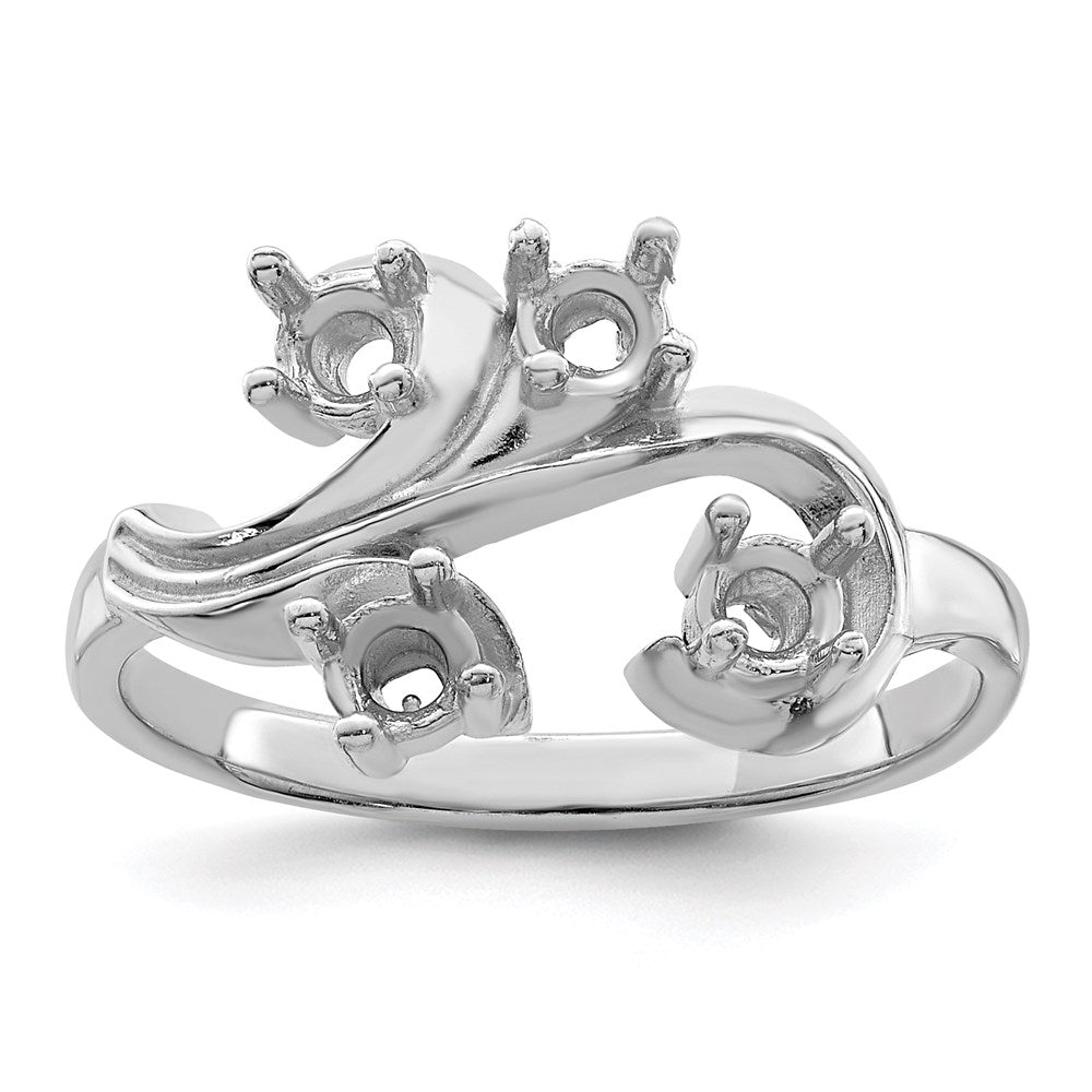 Sterling Silver Rhodium-plated Family Jewelry Mounting