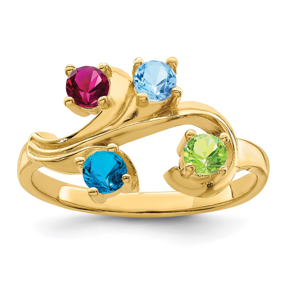 14k Synthetic Family Jewelry Ring