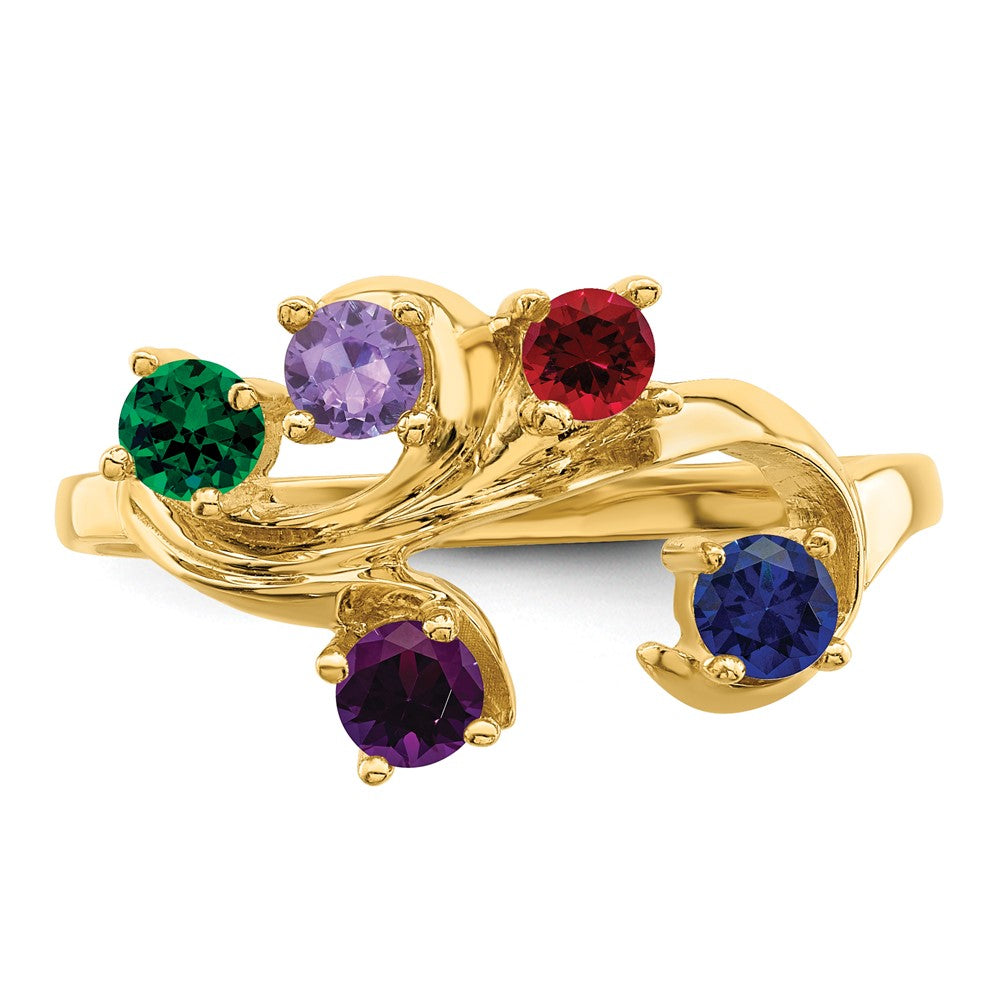 14k Synthetic Family Jewelry Ring
