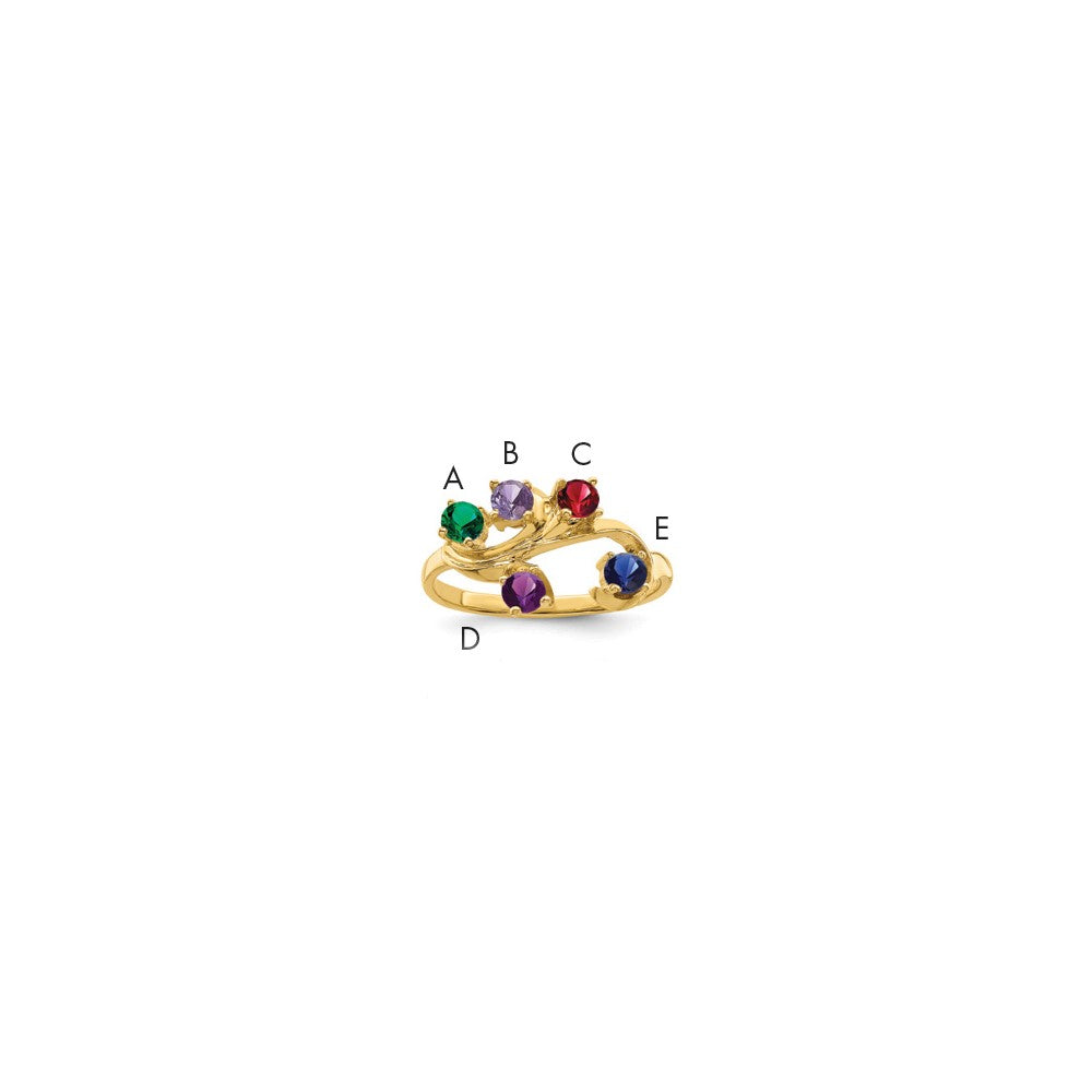 14k Synthetic Family Jewelry Ring