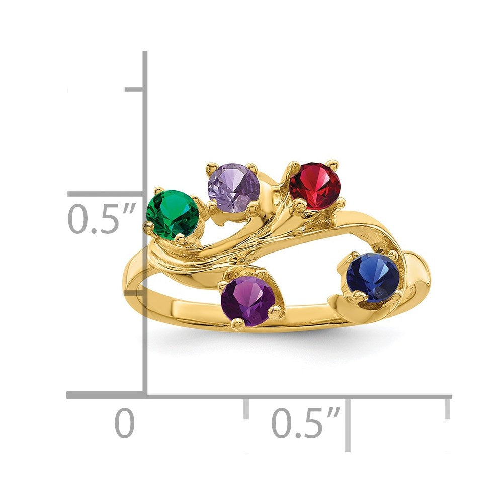 14k Synthetic Family Jewelry Ring