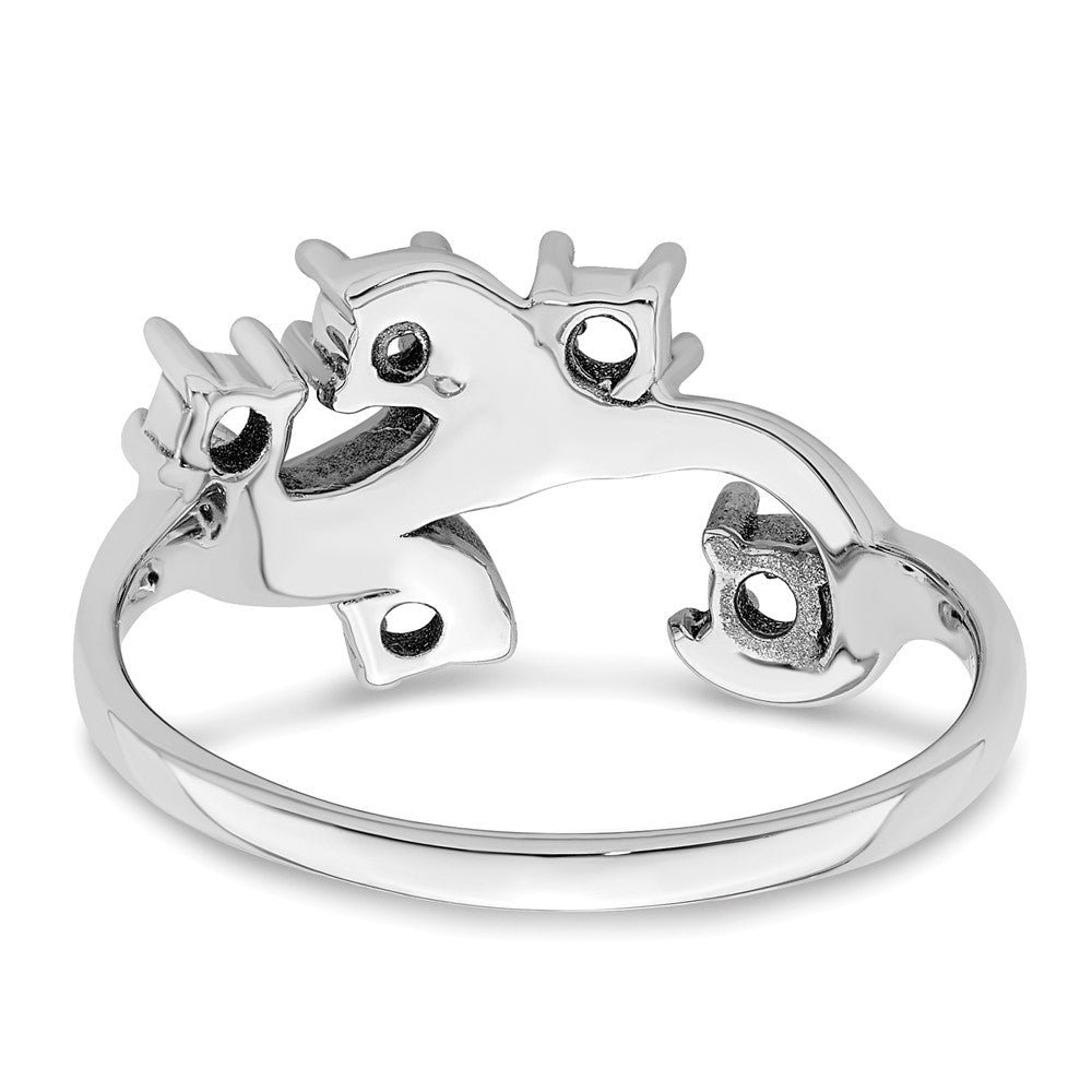 14k White Gold Synthetic Family Jewelry Ring