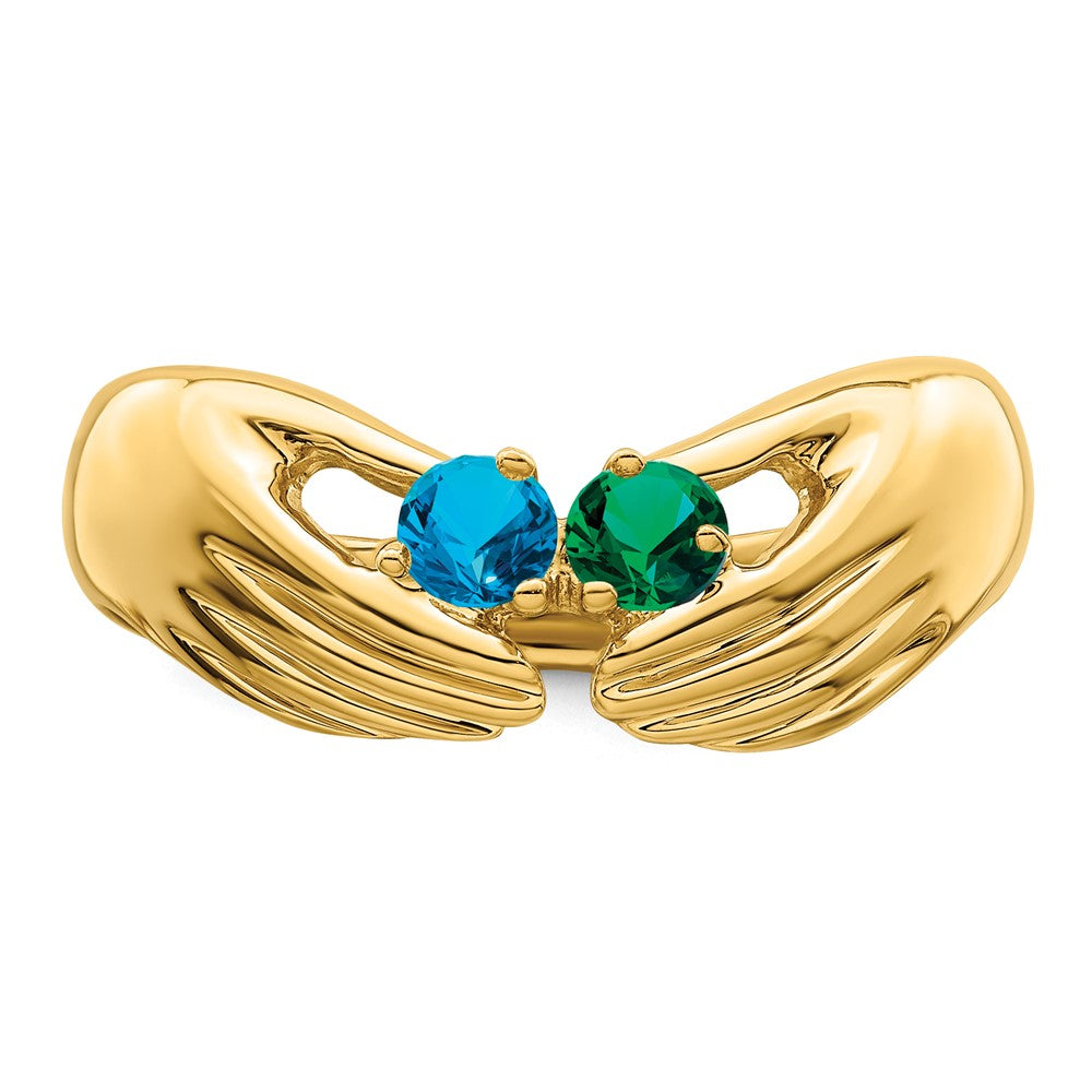 14k 2 Genuine Stone Family Ring