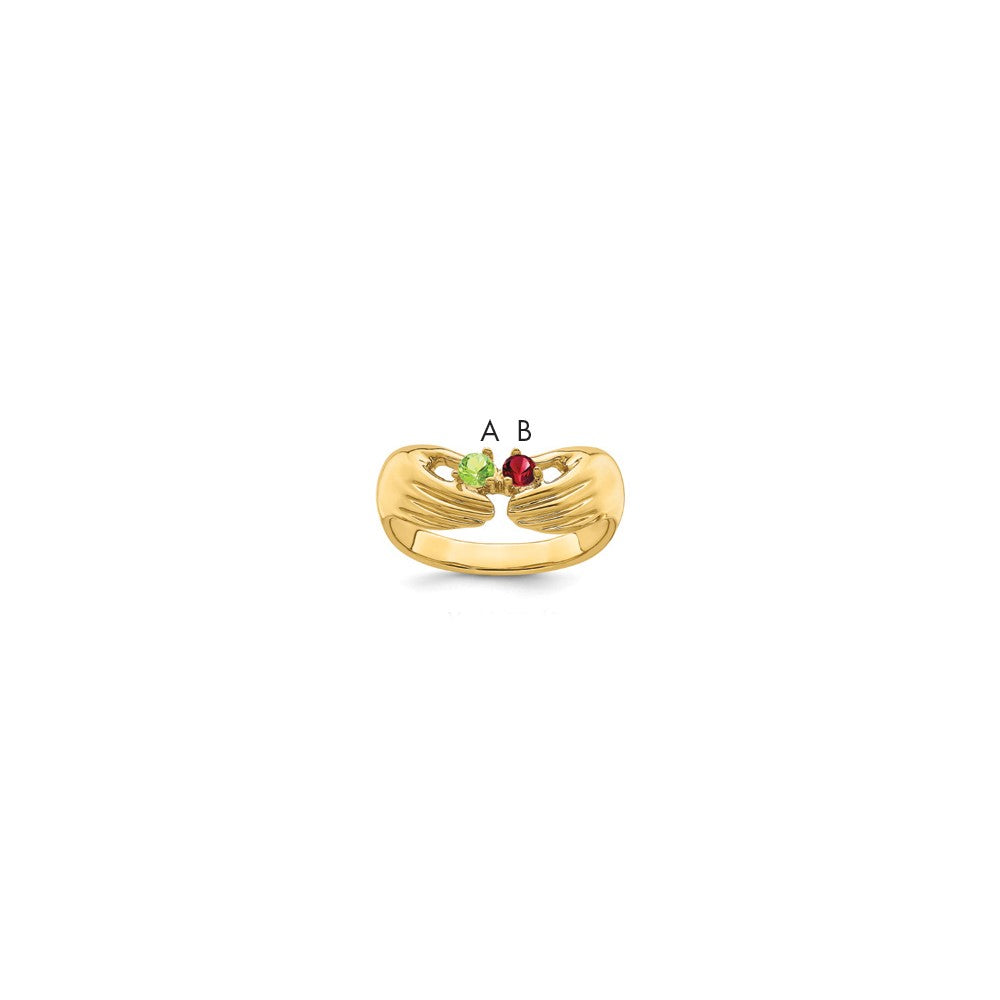 14k 2 Genuine Stone Family Ring