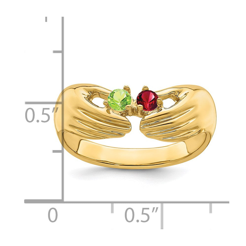 14k 2 Genuine Stone Family Ring