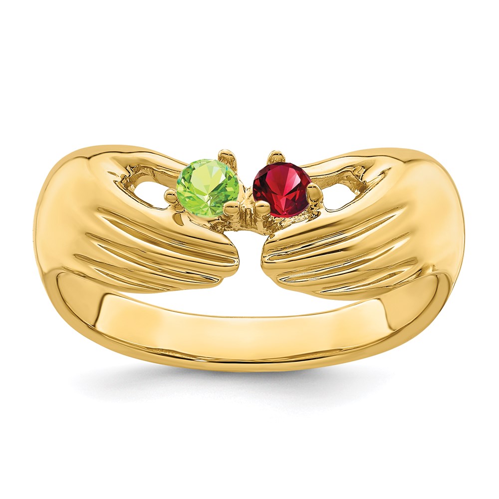 14k 2 Genuine Stone Family Ring