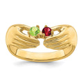 14k 2 Synthetic Stone Family Ring