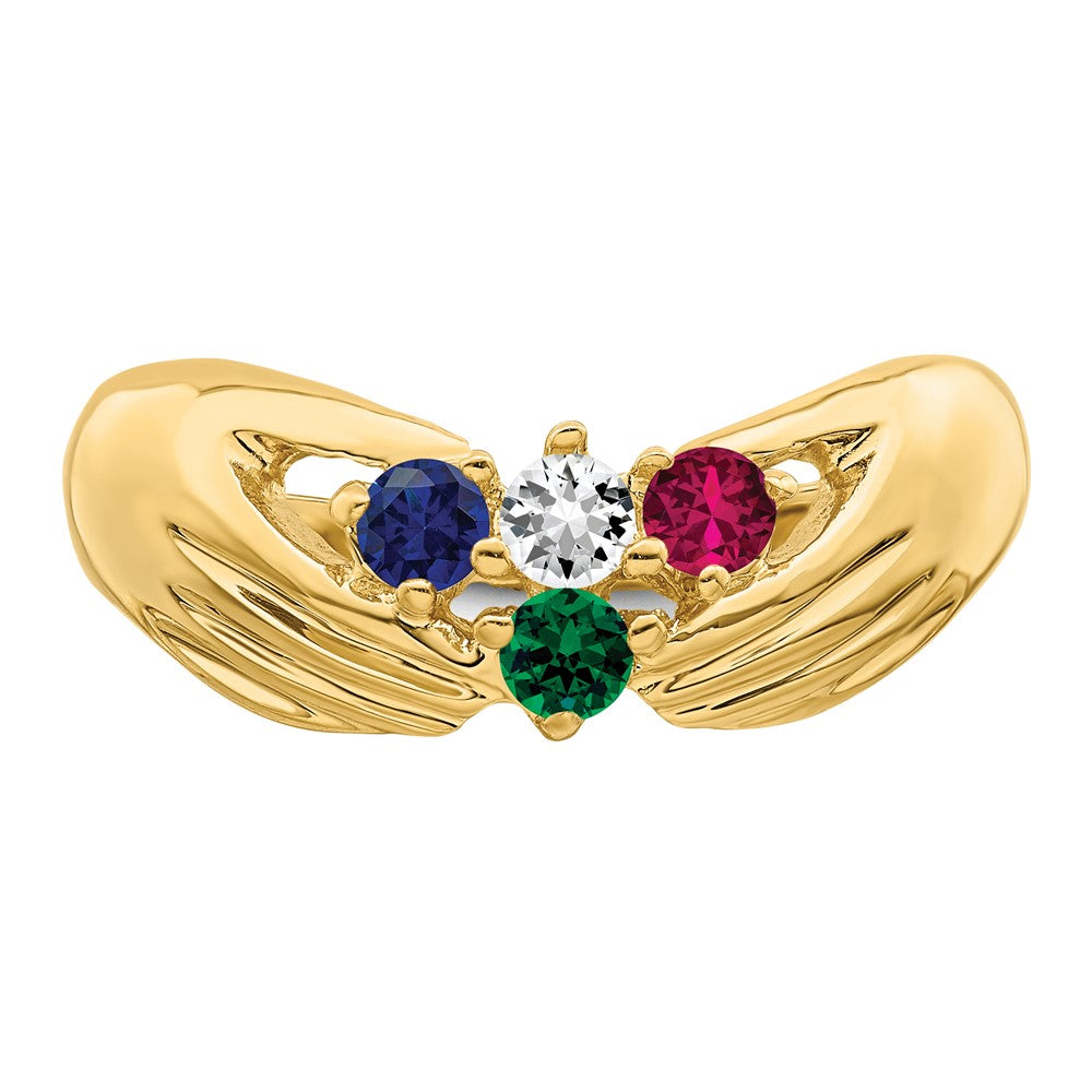 14k 4 Synthetic Stone Family Ring