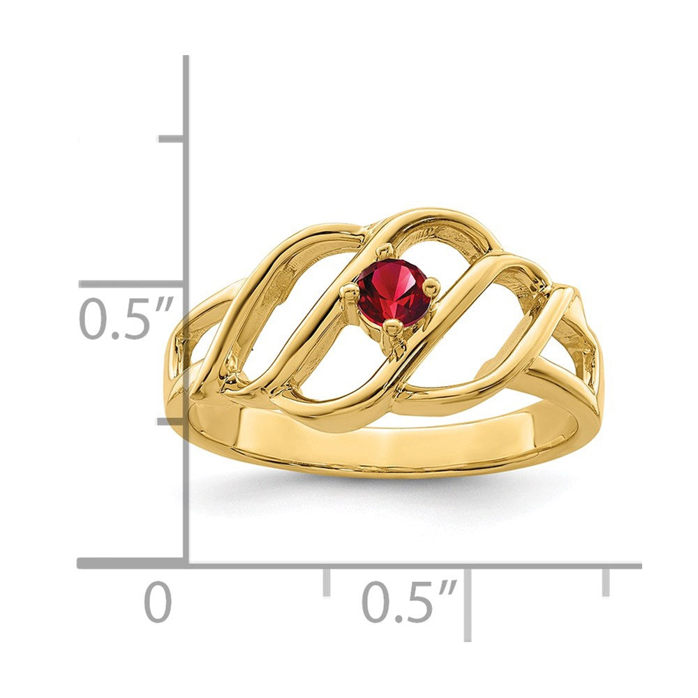 14k 2.5mm Synthetic Family Jewelry Ring