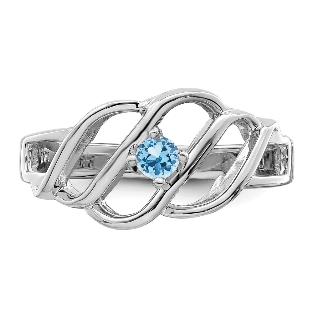 14k White Gold Polished 1-Stone Mothers Ring Mounting
