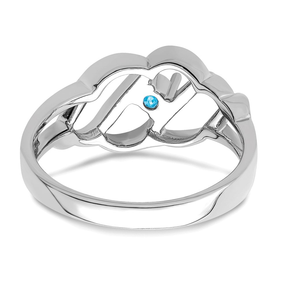 14k White Gold 2.5mm Synthetic Family Jewelry Ring