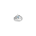 14k White Gold Polished 1-Stone Mothers Ring Mounting