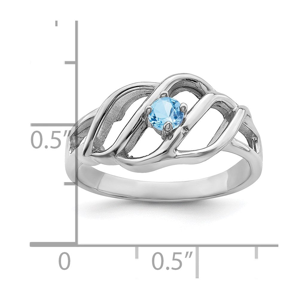 14k White Gold 2.5mm Synthetic Family Jewelry Ring