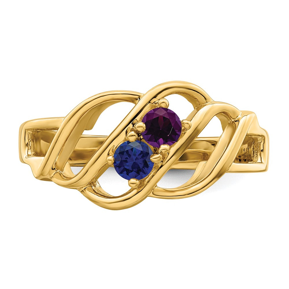 14k Synthetic Family Jewelry Ring