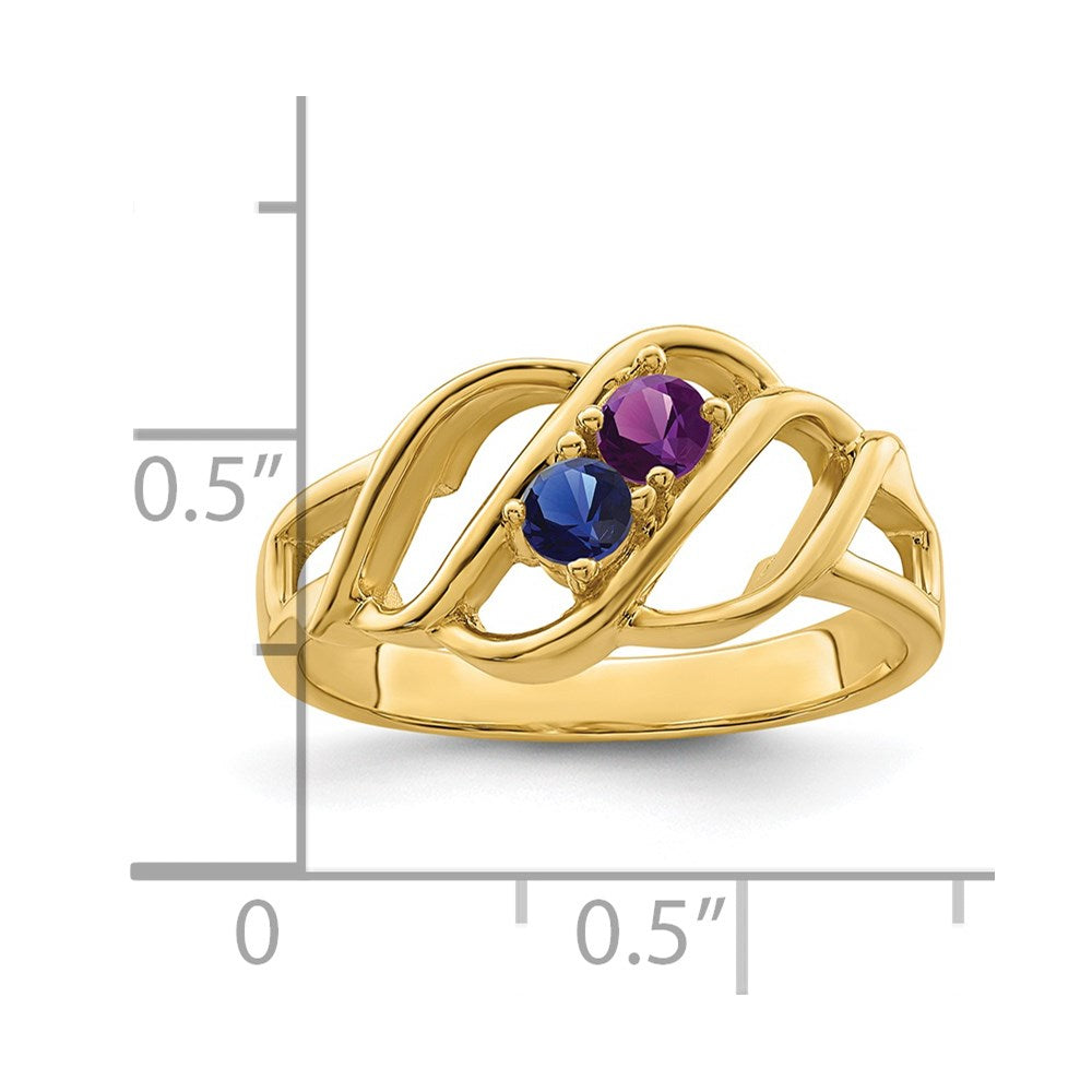 14k Synthetic Family Jewelry Ring