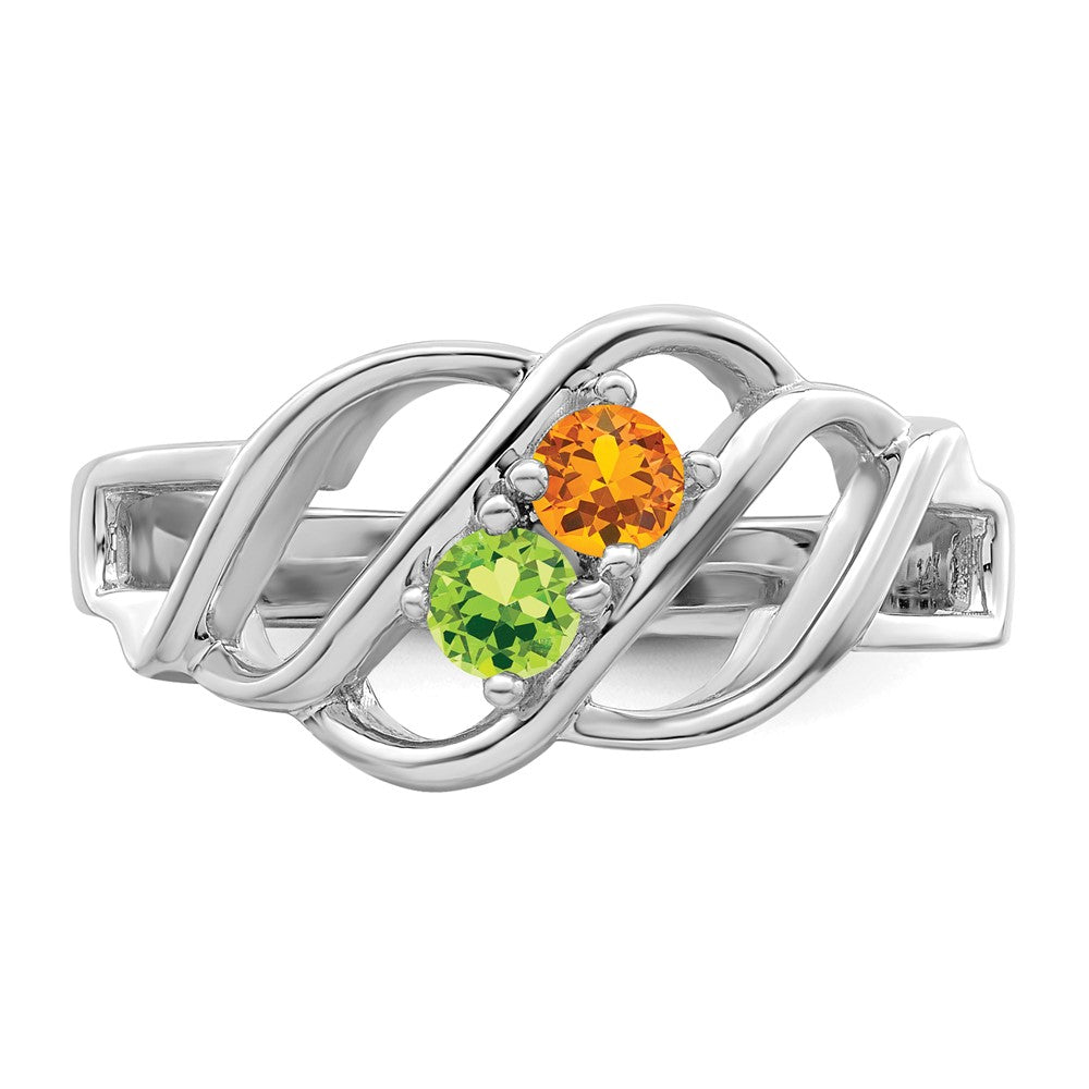 14k White Gold 2.5mm Synthetic Family Jewelry Ring