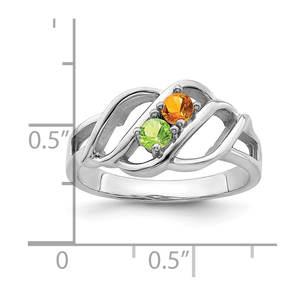 14k White Gold Genuine Family Jewelry Ring