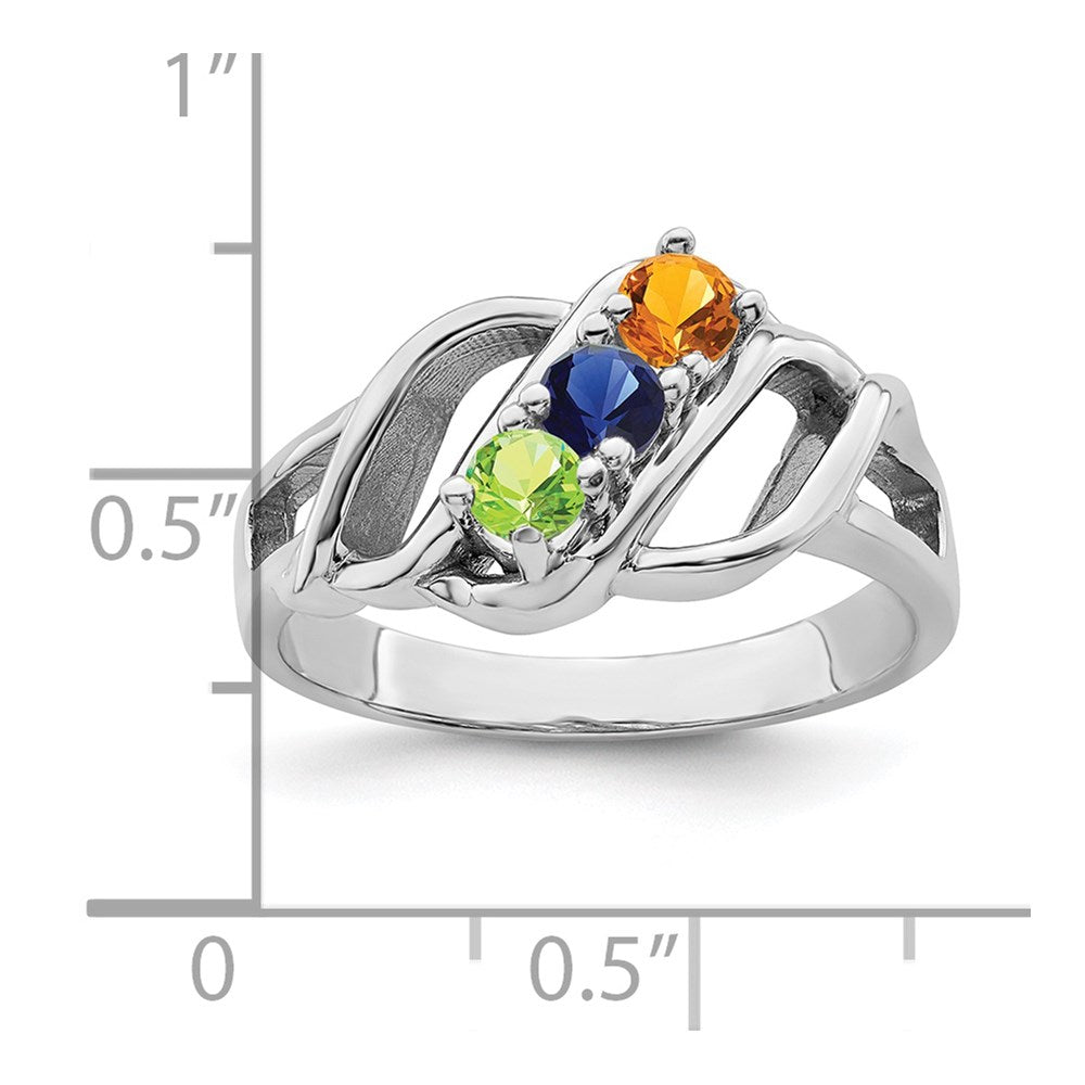 Sterling Silver Rhodium-plated Family Jewelry Mounting