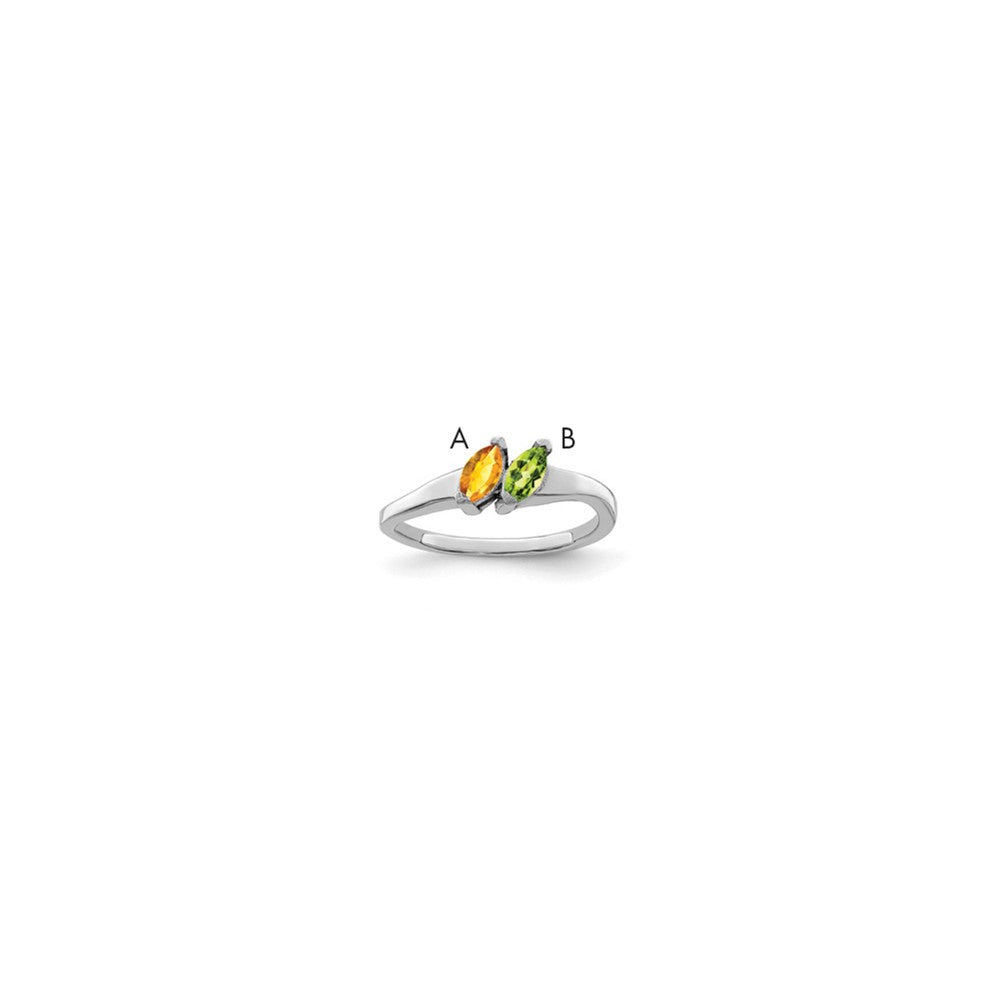 14k White Gold Genuine Family Jewelry Ring