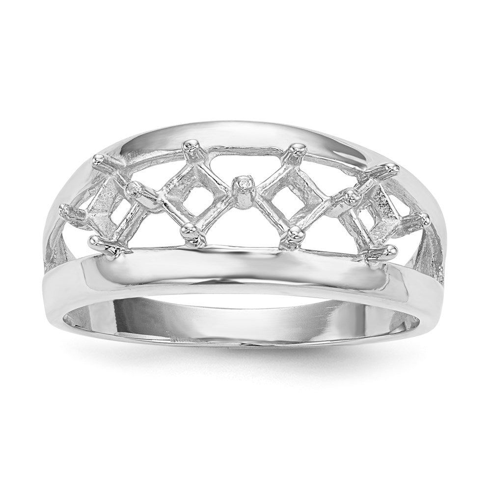 14k White Gold Family Jewelry Ring Mounting