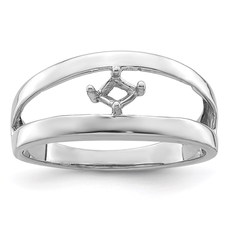 14k White Gold Synthetic Family Jewelry Ring