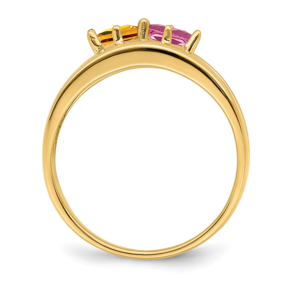 14k Synthetic Family Jewelry Ring