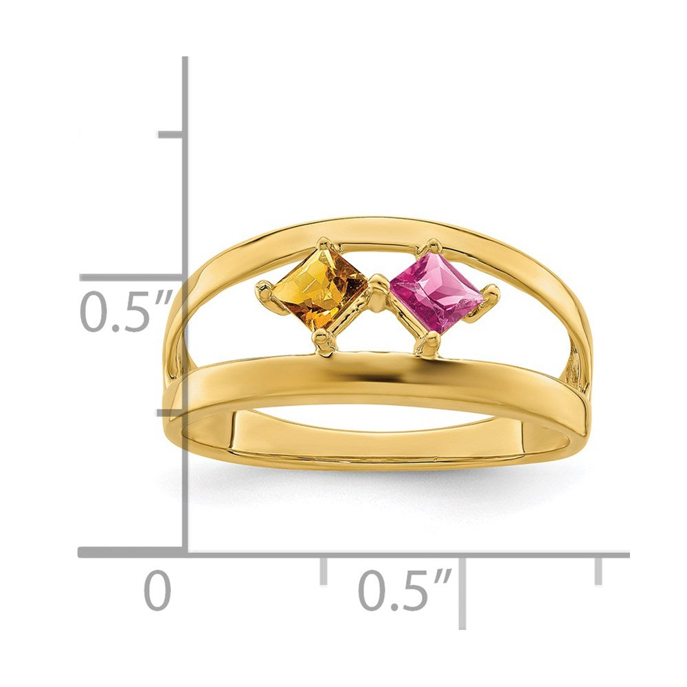 14k Synthetic Family Jewelry Ring