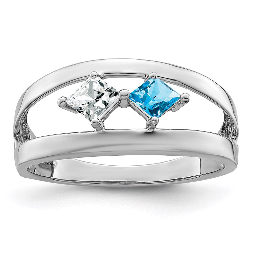 14k White Gold Genuine Family Jewelry Ring
